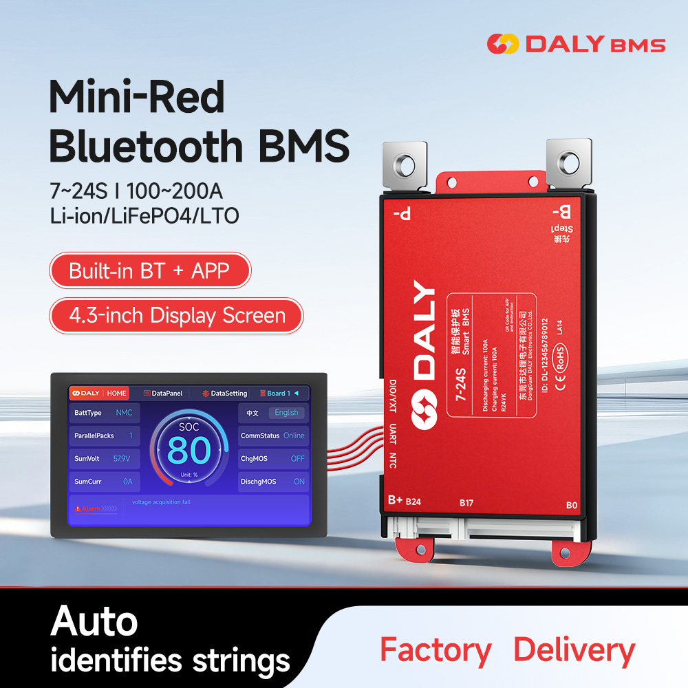 Daly Smart BMS 4.3 Polegadas L - Smart Bms 24S 200A Bluetooth Lifepo4 avaliação e preço
